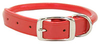 Auburn Leather - Rolled Round Dog Collar - 10"-12" - Orange