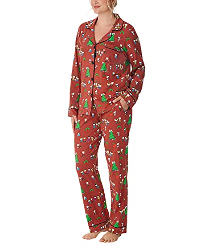 BedHead - Classic Long Sleeve Pajama Set - Peanuts Holiday Party - Small