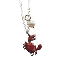 The Vintage Pearl - 18" Charm Necklace - Cutie Crab - Red