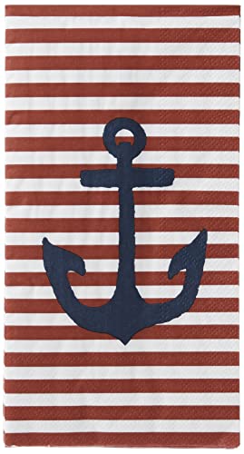 Boston International - Paper Guest Towel - Yacht Club Anchor - Red