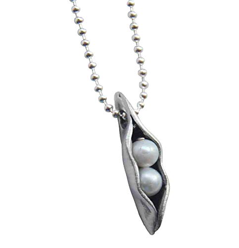 The Vintage Pearl - 18" Charm Necklace - 2 Sweet Peas in a Pod