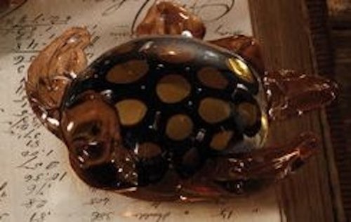 Two's Company - Galapagos Glass Turtle - Golden Brown