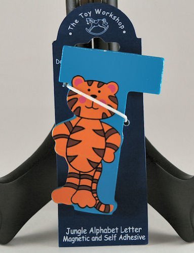 The Toy Workshop - Magnetic Jungle Alphabet Letter - Blue "T" - Tiger