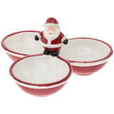 Boston International - Tri-Part Serving Bowl - Jolly Santa
