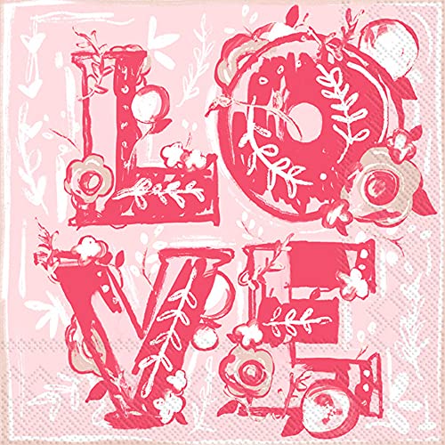 Boston International - 3-Ply 5" Cocktail Napkins - Floral Love