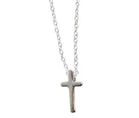 The Vintage Pearl - 18" Charm Necklace - Tiny Cross