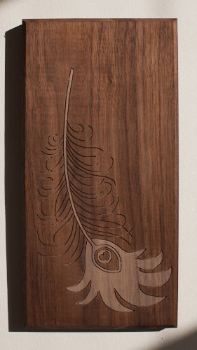 Dave Marcoullier Wood Routings Hanging Wall Art - Peacock Feather