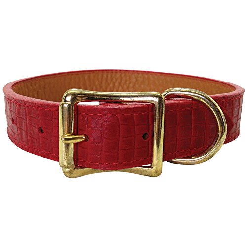 Auburn Leather - Savannah Embossed Pet Collar - 20"-24" - Red