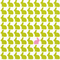 Boston International - 3-Ply 5" Cocktail Napkins - Lime Bunny Parade