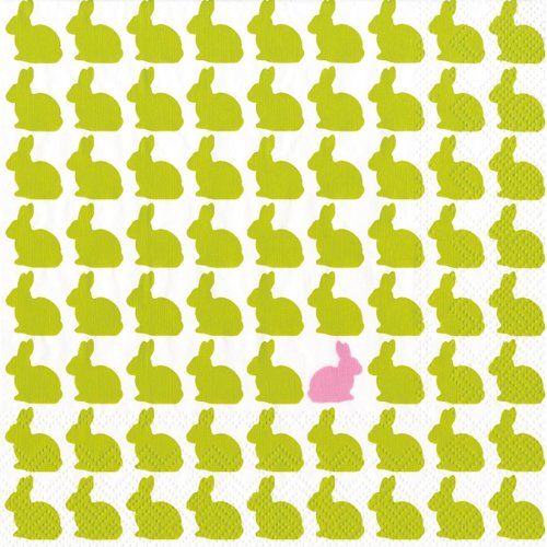 Boston International - 3-Ply 5" Cocktail Napkins - Lime Bunny Parade