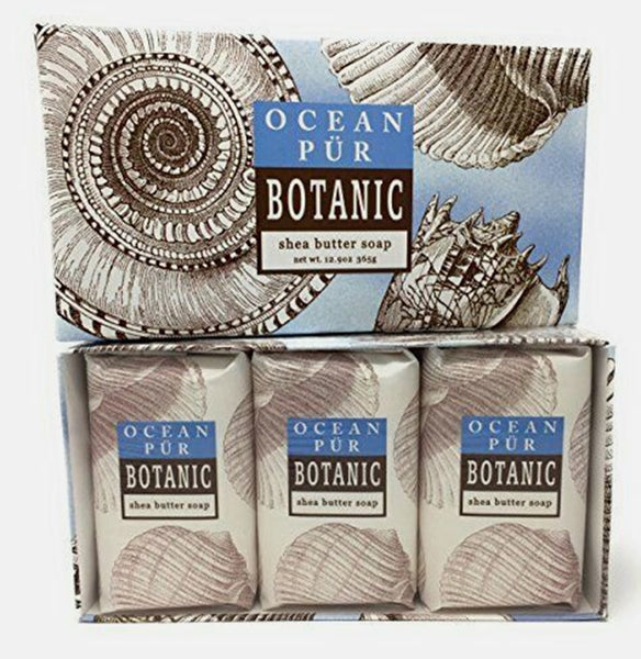 Greenwich Bay - 6oz Botanical Shea Butter - 3 Bar Soaps - Ocean Pur