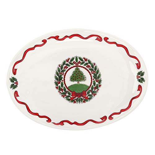 Halcyon Days - Candy Plate - Vintage Christmas Tree - White