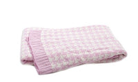 Scene Weaver Pickles Journey Pink & White Houndstooth Baby Blanket