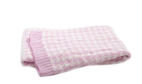Scene Weaver Pickles Journey Pink & White Houndstooth Baby Blanket