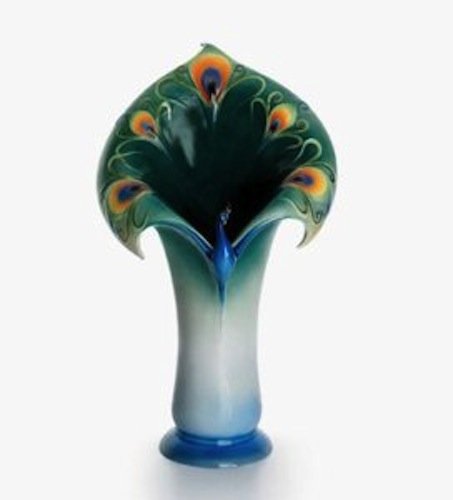 Franz Porcelain - Vase - Peacock Splendor
