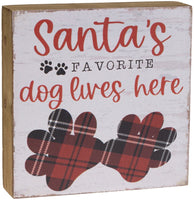 Boston International - Freestanding Box Sign - Santa's Favorite Dog