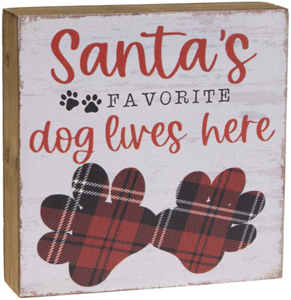 Boston International - Freestanding Box Sign - Santa's Favorite Dog