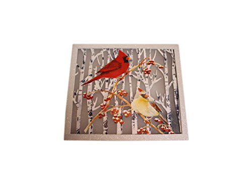 Stony Creek - Laser Cut - 12" Wall Plaque Lighted - 2 Cardinals