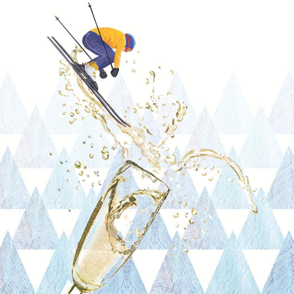 Paperproducts Design - 5" Beverage Napkins - Apres Ski Champagne