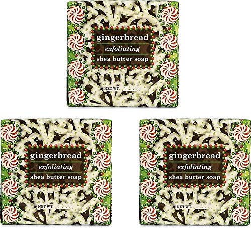 Greenwich Bay Exfoliating Spa Soap, Shea Butter, and Cocoa Butter. Blended with Loofah and Apricot Seed, No Parabens, No Sulfates 6.35 Oz. (3 Pack) � (Gingerbread)