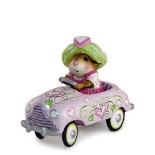 Wee Forest Folk Valentine Petal Pusher Mouse Car