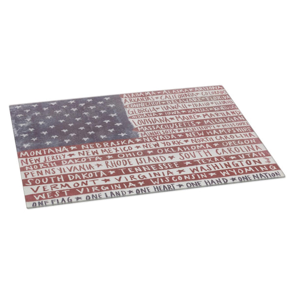Boston International - Cutting Glass Board - One Flag One Nation - Large 16"x12"x1/4"