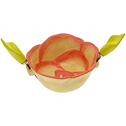 Boston International - 5.5" Ceramic Bowl & Spreader - Flower Party