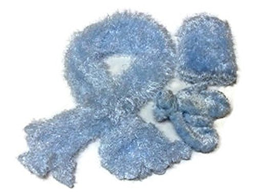 Magic Scarf - Children's Super Soft Set - Hat Scarf & Mittens - Baby Blue
