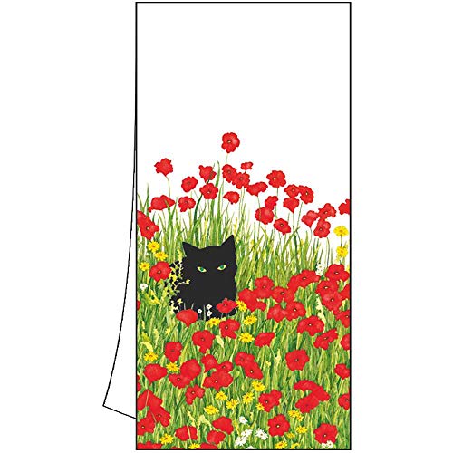 Paperproducts Design - Kitchen Towel - Black Cat Poppies