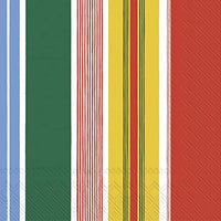 Boston International - 3-Ply 5" Cocktail Napkins - PARAATI yellow/red