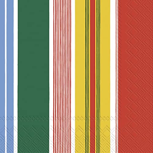 Boston International - 3-Ply 5" Cocktail Napkins - PARAATI yellow/red