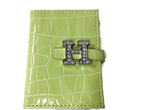 Russ Berrie - Pocket Size Notebook - Green - Rhinestone Monogrammed "H"