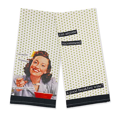 Boston International - Vintage Style Tea Towel - Breakfast Wine