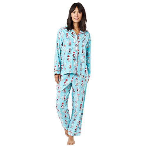 The Cat's Pajama Flannel Pajama - Foxy Blue - Women Small