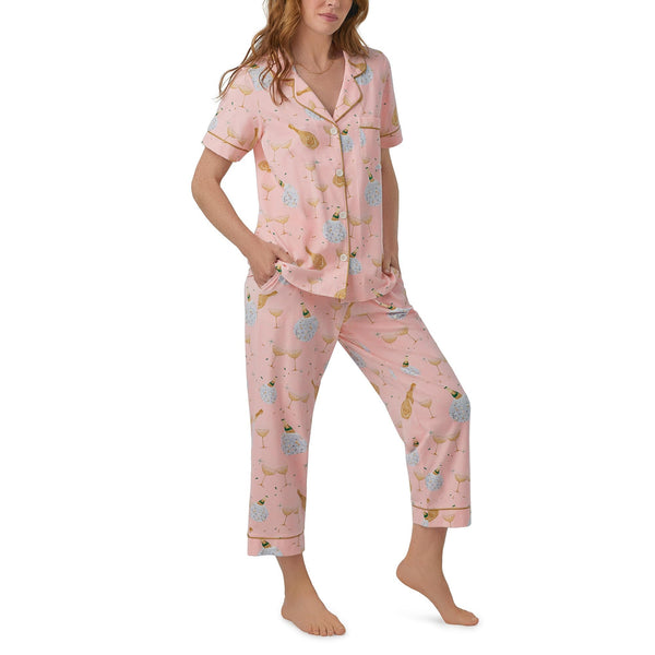 BedHead - Short Sleeve Cropped PJ Set - Champagne Disco - Small (US 4-6)