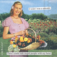 Boston International - 3-Ply 5" Cocktail Napkins -Unicorn