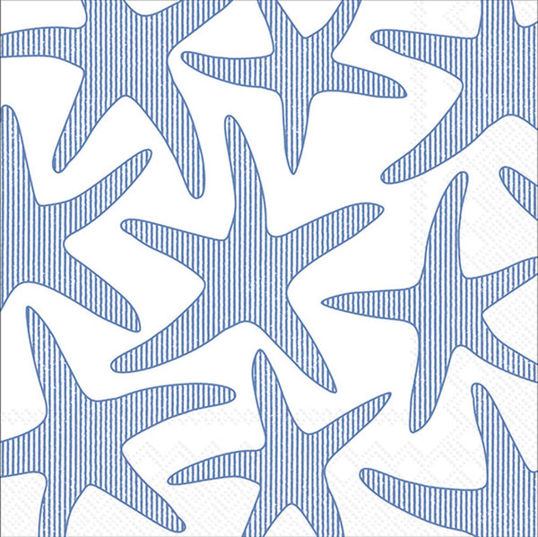 Boston International - 3-Ply 6.5" Lunch Napkins -Seersucker Starfish