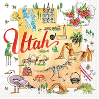 Boston International - 3-Ply 5" Cocktail Napkins - State Collection - Utah