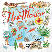Boston International - 3-Ply 5" Cocktail Napkins - State Collection - New Mexico