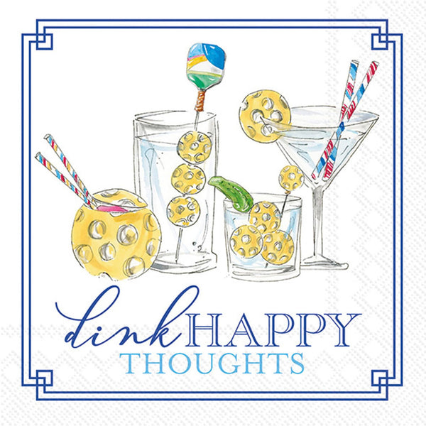 Boston International - 3-Ply 5" Cocktail Napkins - Pickleball Drinks
