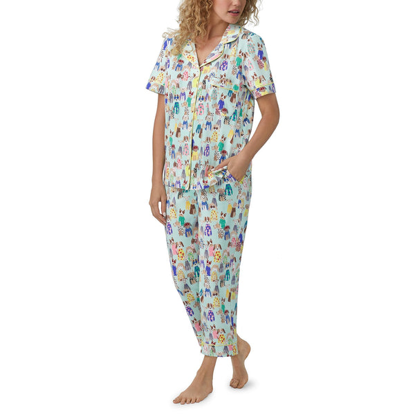BedHead - Short Sleeve Cropped PJ Set - Fashion Hounds - Large (US 12-14)