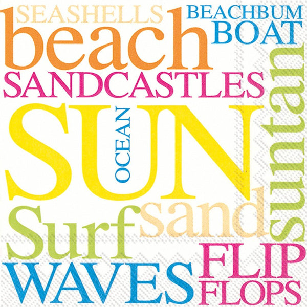Boston International - 3-Ply 5" Cocktail Napkins - Beach
