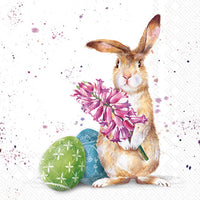 Boston International - 3-Ply 5" Cocktail Napkins 20 Count - Splashy Bunny