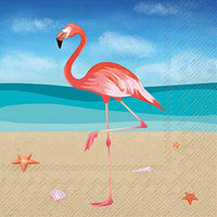 Boston International - 3-Ply 5" Cocktail Napkins 20 Count - Pink Flamingo