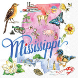 Boston International - 3-Ply 5" Cocktail Napkins - State Collection - Mississippi