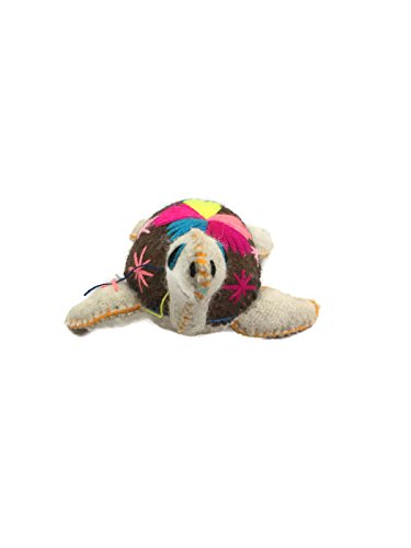 Twoolies - Stuffed Colorful Wool Animal - Sea Turtle - Large - 9" Long