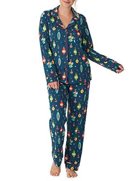 BedHead - Classic Long Sleeve Pajama Set - Snoopy® Ornaments - Small