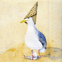 Boston International - 3-Ply 6.5" Lunch Napkins - Funny Seagulls Ice