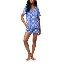 BedHead - Stretch Short Sleeve Shorty PJ Set - Cool Palms - Large