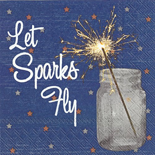 Boston International - 3-Ply 5" Cocktail Napkins - Let Sparks Fly